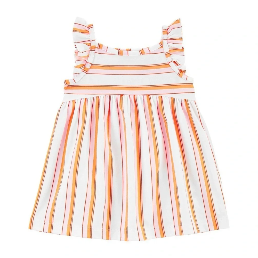 Carter’s Toddler Girl Striped Ruffle Dress Sundress Flutter Sleeves 24 Months